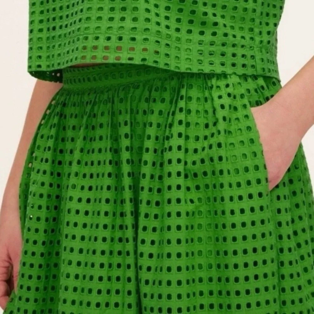 Kate Spade X New York Target Green Eyelet Shell Tank Top & Skirt SET Nwt Sz S - Picture 3 of 5